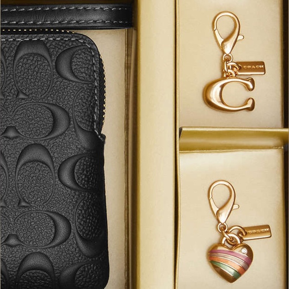 Coach NWT $199 MSRP Boxed Corner Zip Wristlet In Signature Debossed Leather - Picture 3 of 9